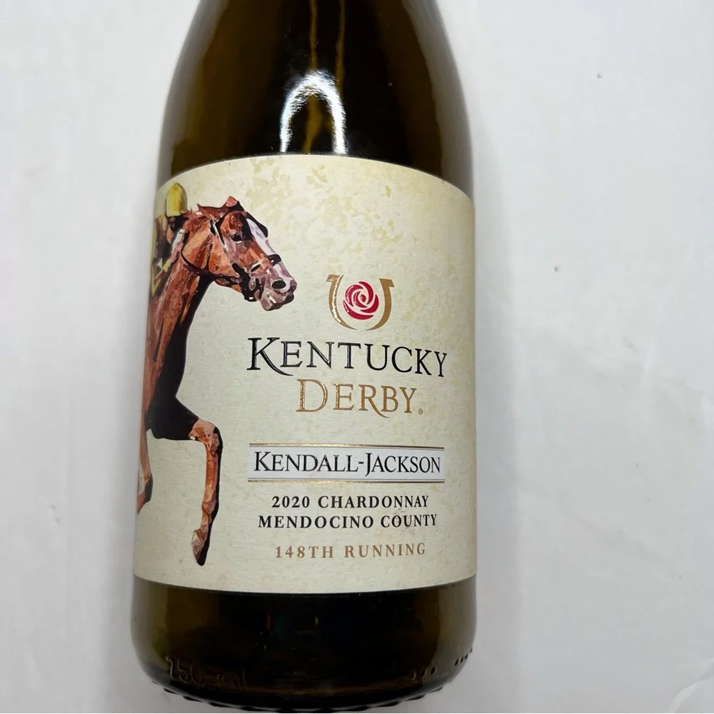 Empty Kendall Jackson Kentucky Derby Wine Bottles Chardonnay and Red Blend
